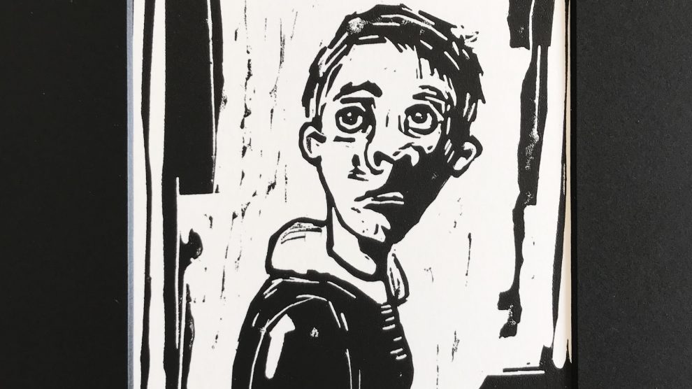 Linoprint: Oh Boy